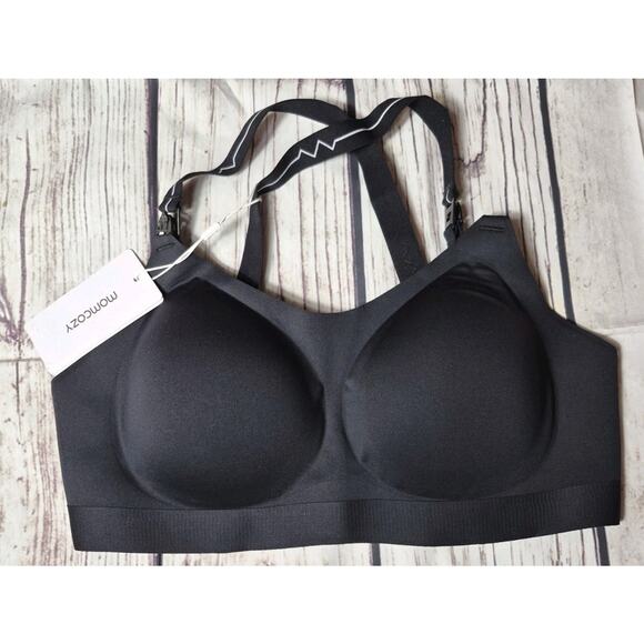 MOMCOZY Multifunction Wearable Breast Pump Bra Blck Adjustable Straps Large Plus - Picture 1 of 9